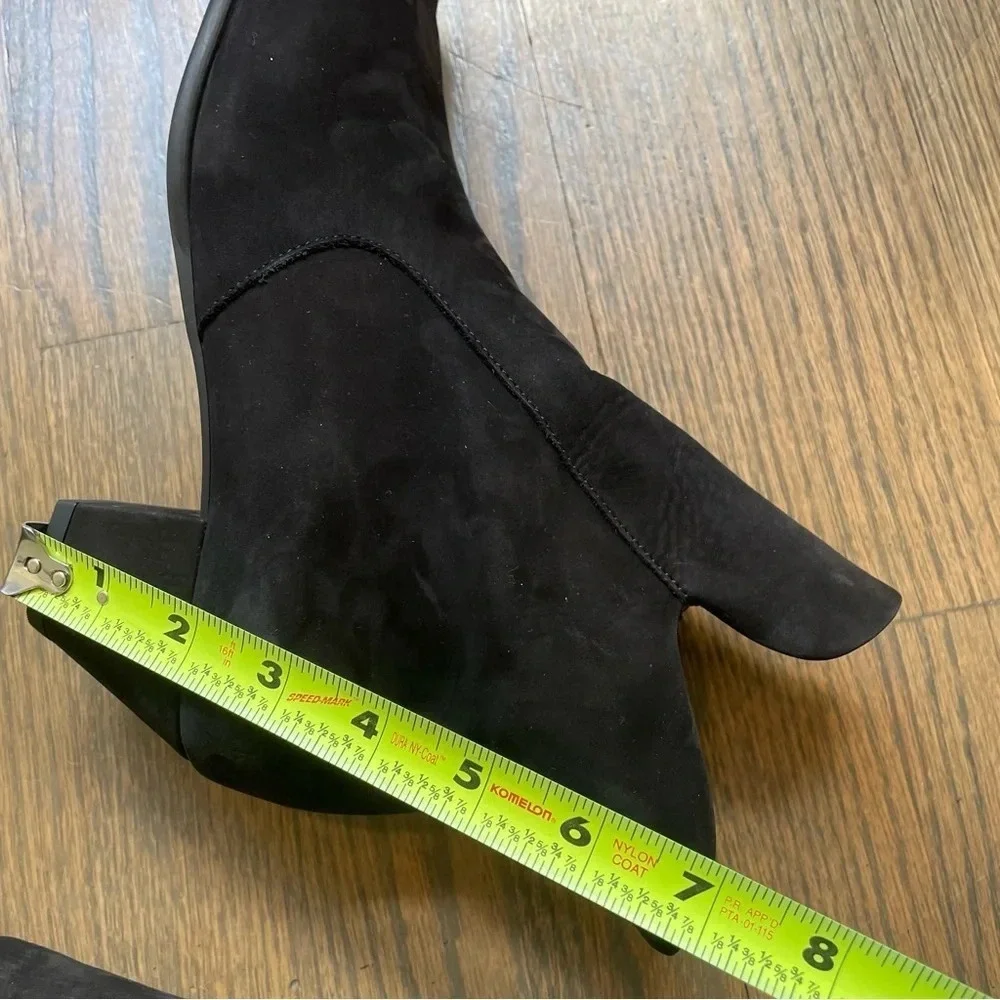 Arche Black Suede Heeled Booties Made in France size 40 or US 9